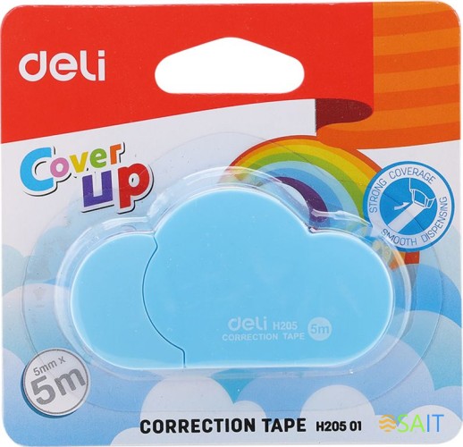Лента коррект. Deli EH20501 5мх5мм ассорти корпус белый блистер