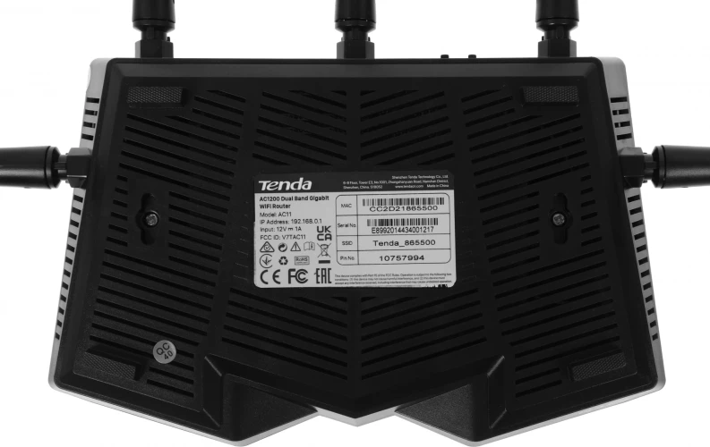 Роутер беспроводной Tenda AC11 AC1200 10/100/1000BASE-TX черный