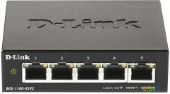 Коммутатор D-Link DGS-1100-05V2/A1A (L2) 5x1Гбит/с настраиваемый