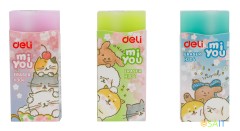 Ластик Deli EH304 прямоугольный 60x24x12мм ассорти индивидуальная картонная упаковка