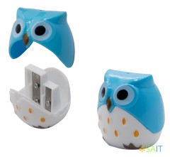 Точилка для карандашей ручная Silwerhof Owl Солнечная коллекция 2 отверстия пластик ассорти коробка