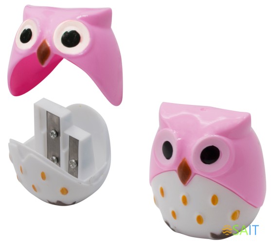 Точилка для карандашей ручная Silwerhof Owl Солнечная коллекция 2 отверстия пластик ассорти коробка