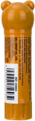 Клей-карандаш Deli E6366A 9гр корп.ассорти ПВП дисплей картонный детский Stick UP