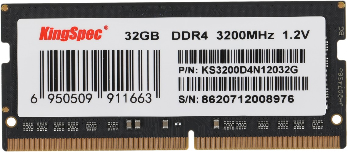 Память DDR4 32GB 3200MHz Kingspec KS3200D4N12032G RTL PC4-25600 CL22 SO-DIMM 260-pin 1.2В dual rank Ret