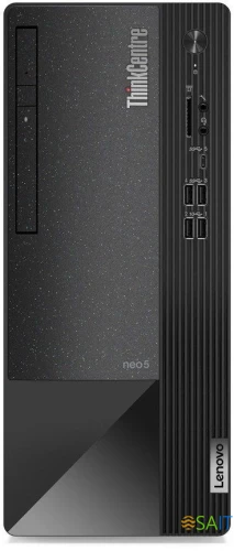 ПК Lenovo ThinkCentre Neo 50t MT i5 12400 (2.5) 8Gb 1Tb 7.2k UHDG 730/DVDRW CR noOS GbitEth 260W kb мышь клавиатура черный (11SE00PAGP)