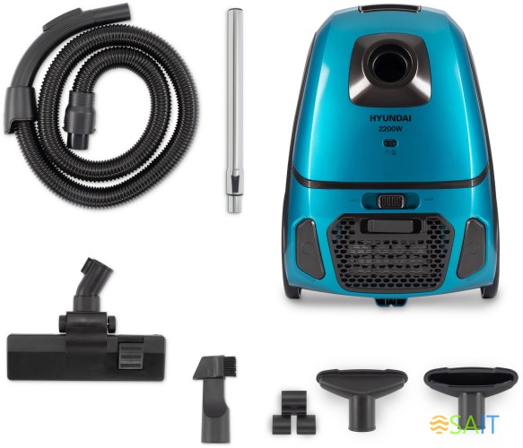 Пылесос Hyundai HYV-B4990 2220Вт бирюзовый/черный (в компл.:1мешок)