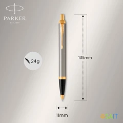 Ручка шариков. Parker IM Core K321 (1931670) Brushed Metal GT M син. черн. подар.кор.