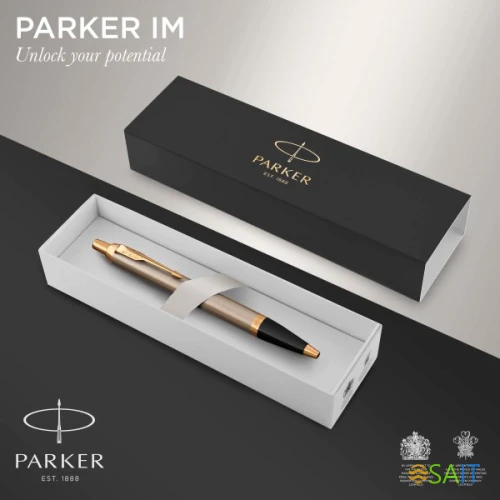 Ручка шариков. Parker IM Core K321 (1931670) Brushed Metal GT M син. черн. подар.кор.