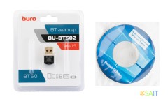 Адаптер USB Buro BU-BT502 BT5.0+EDR class 1.5 20м черный