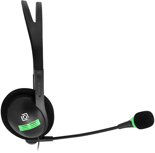 Наушники с микрофоном Оклик HS-M100 черный 1.8м накладные оголовье (1532004)