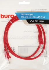 Патч-корд Buro UTP 4 пары cat.5E CCA molded 1м красный RJ-45 (m)-RJ-45 (m) (UTP-5E-1M-R)