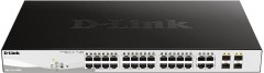 Коммутатор D-Link DGS-1210-28MP DGS-1210-28MP/F 24x1Гбит/с 4xКомбо(1000BASE-T/SFP) 24PoE+ 370W настраиваемый
