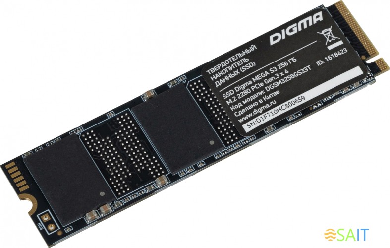 Накопитель SSD Digma PCIe 3.0 x4 256GB DGSM3256GS33T Mega S3 M.2 2280