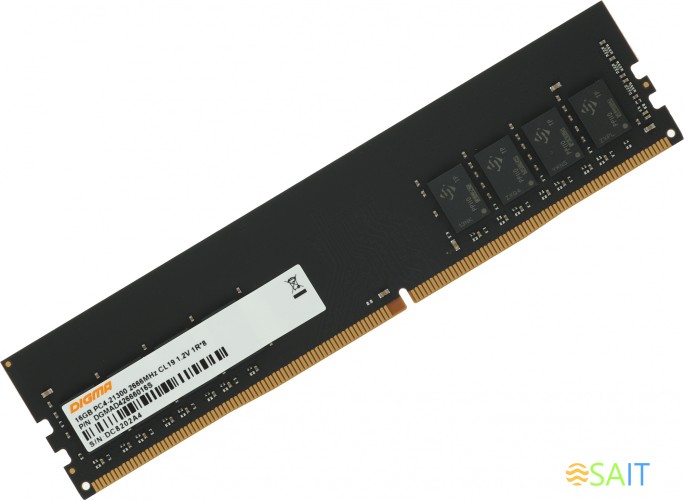Память DDR4 16Gb 2666MHz Digma DGMAD42666016S RTL PC4-21300 CL19 DIMM 288-pin 1.2В single rank Ret