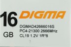 Память DDR4 16Gb 2666MHz Digma DGMAD42666016S RTL PC4-21300 CL19 DIMM 288-pin 1.2В single rank Ret