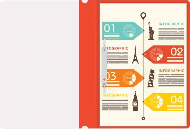 Папка-скоросшиватель Silwerhof Eco SE-PSE20/RED A4 прозрач.верх.лист пластик красный 0.11/0.13