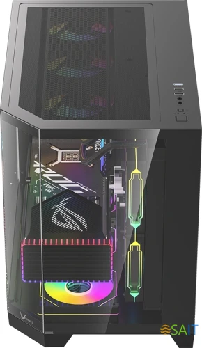 Корпус Formula Crystal Z6M Floe черный без БП mATX 4x120mm 2xUSB3.0 audio bott PSU