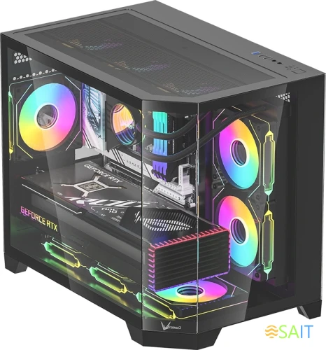 Корпус Formula Crystal Z6M Floe черный без БП mATX 4x120mm 2xUSB3.0 audio bott PSU