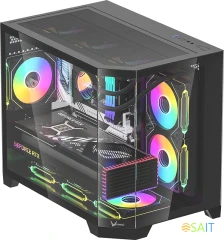 Корпус Formula Crystal Z6M Floe черный без БП mATX 4x120mm 2xUSB3.0 audio bott PSU