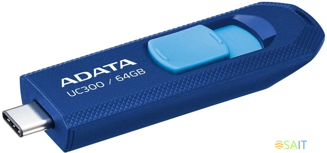 Флеш Диск A-Data 64GB Type-C UC300 ACHO-UC300-64G-RNB/BU USB3.2 синий/голубой