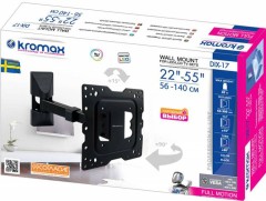 Кронштейн для телевизора Kromax DIX-17 черный 22"-55" макс.30кг настенный поворот и наклон