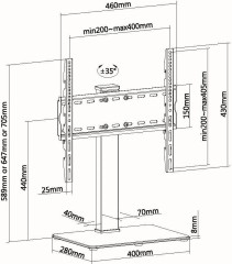 Кронштейн-подставка для телевизора Ultramounts UM503 черный 32"-55" макс.40кг настольный поворот