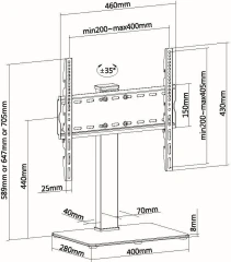 Кронштейн-подставка для телевизора Ultramounts UM503 черный 32"-55" макс.40кг настольный поворот