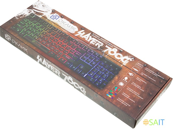 Клавиатура Оклик 780G SLAYER черный USB for gamer LED