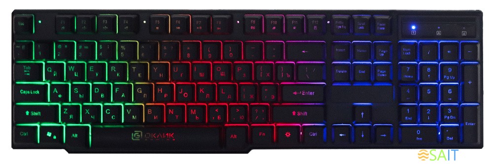 Клавиатура Оклик 780G SLAYER черный USB for gamer LED