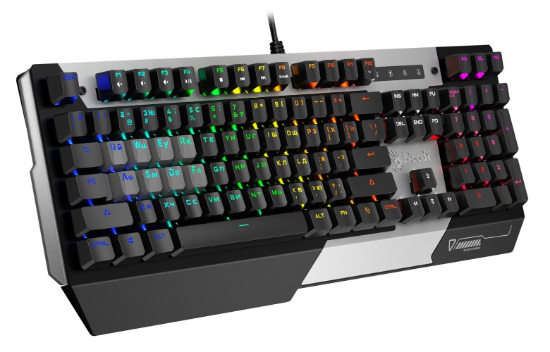 Клавиатура A4Tech Bloody B865N механическая серый/черный USB for gamer LED