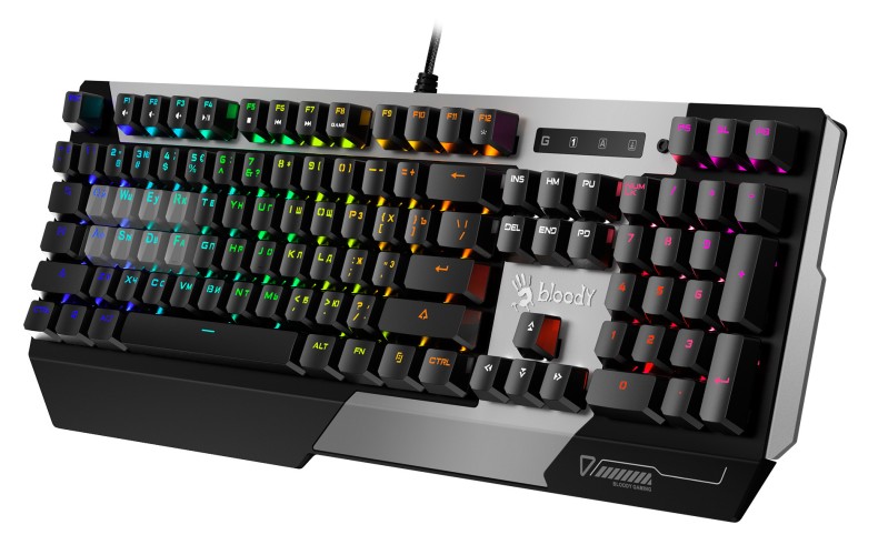 Клавиатура A4Tech Bloody B865N механическая серый/черный USB for gamer LED