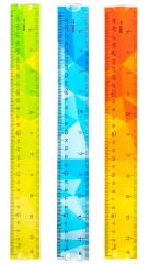 Линейка Deli EH651 пластик дл.30см ассорти гибкая/двухсторонняя шкала