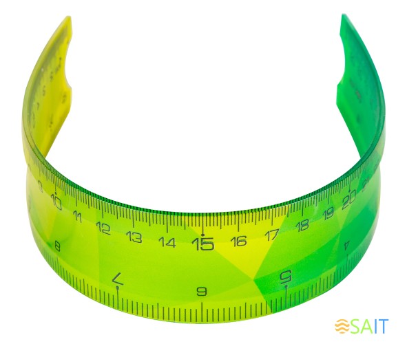 Линейка Deli EH651 пластик дл.30см ассорти гибкая/двухсторонняя шкала