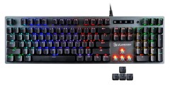 Клавиатура A4Tech B765 механическая серый USB for gamer LED (B765 GREY/NEON (GREEN SWITCH)) кабель 1.8м