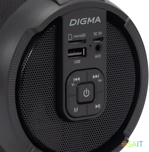 Колонка порт. Digma D-PS1520 черный/черный 16W 1.0 BT 10м 1500mAh (SP1520B)