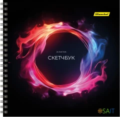 Скетчпад Silwerhof 20л. 190x190мм Неон 4диз. гребень