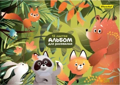 Альбом для рисования Silwerhof 12л. A4 Джунгли 4диз. мел.картон скрепка (упак.:4шт)