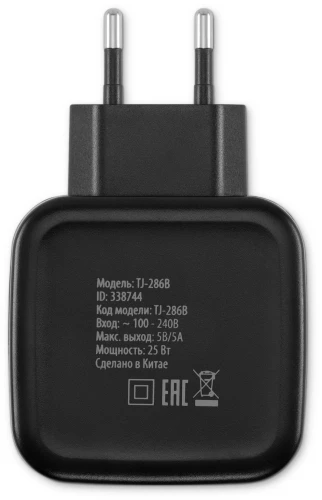 Сетевое зар./устр. Buro TJ-286B Smart 25W 5A 4xUSB универсальное черный (TJ-286B)