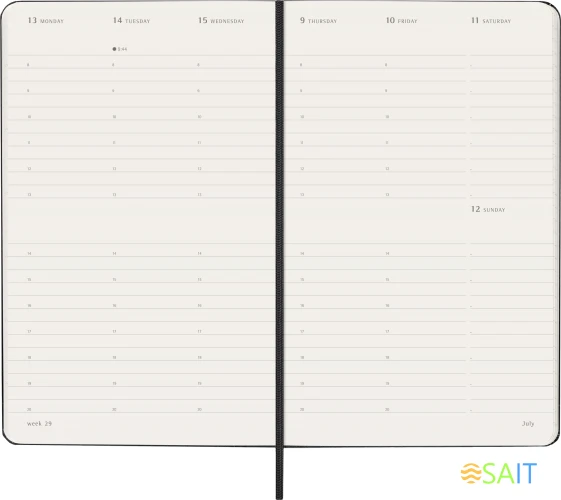 Еженедельник Moleskine CLASSIC WKLY VERTICAL Large 130х210мм 144стр. черный