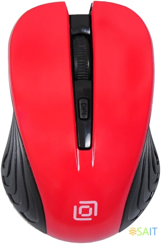 Мышь Оклик 545MW черный/красный оптическая 1600dpi беспров. USB для ноутбука 4but (368631)