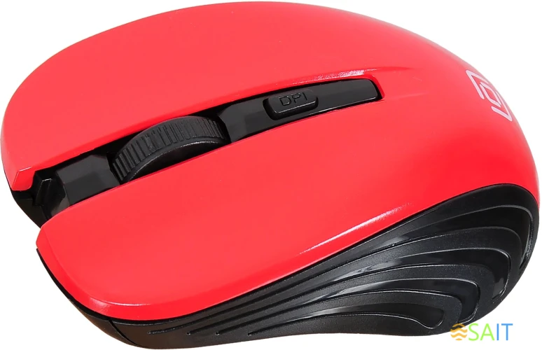 Мышь Оклик 545MW черный/красный оптическая 1600dpi беспров. USB для ноутбука 4but (368631)