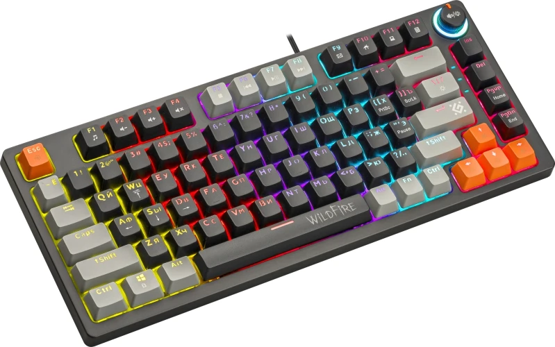 Клавиатура Defender Wildfire GK-213 механическая черный/серый USB Multimedia for gamer LED (45213) кабель 1.5м