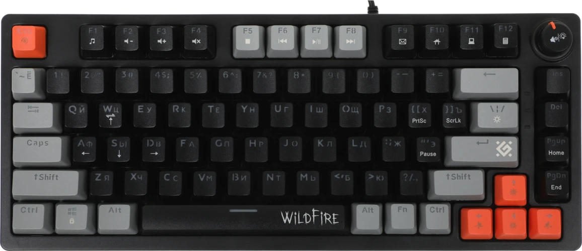 Клавиатура Defender Wildfire GK-213 механическая черный/серый USB Multimedia for gamer LED (45213) кабель 1.5м