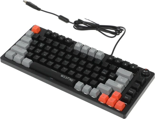 Клавиатура Defender Wildfire GK-213 механическая черный/серый USB Multimedia for gamer LED (45213) кабель 1.5м