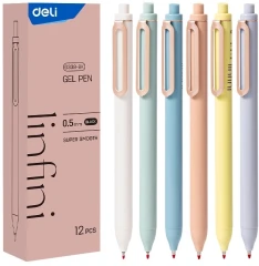 Ручка гелев. автоматическая Deli EG338-BK ассорти d=0.5мм черн. черн.