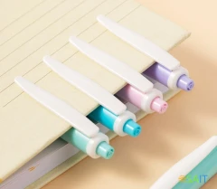 Ручка шариков. автоматическая Deli EveryU EQ44-BL ассорти/белый d=0.7мм син. черн. 1стерж. пулевидный пиш. наконечник кругл. резин. манжета белый