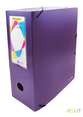 Папка архивная на резинке Silwerhof Perlen 311915-73 полипропилен 1мм корешок 100мм A4 сиреневый металлик