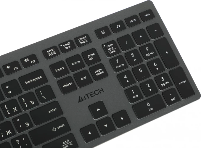Клавиатура A4Tech Fstyler FX60 серый USB slim LED (FX60 GREY / WHITE)