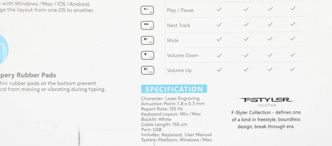 Клавиатура A4Tech Fstyler FX60 серый USB slim LED (FX60 GREY / WHITE)