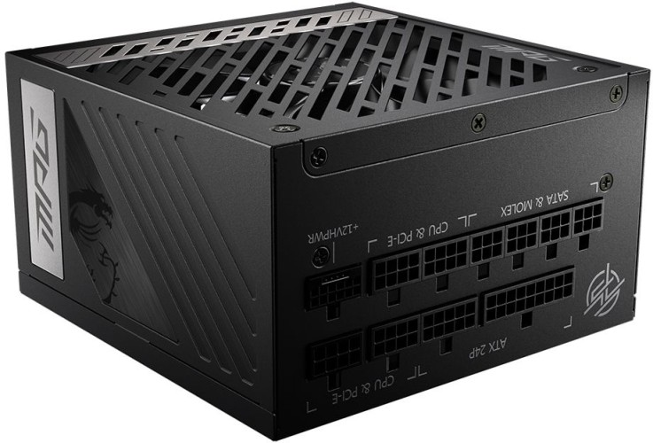 Блок питания MSI ATX 750W MPG A750G 80+ gold 24pin APFC 135mm fan 8xSATA Cab Manag RTL